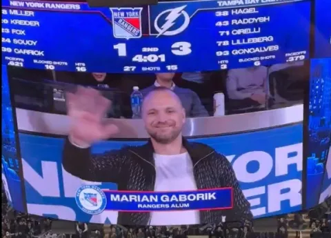Marián Gáborík na zápase Rangers