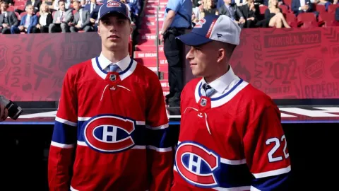 Juraj Slafkovský a Filip Mešár