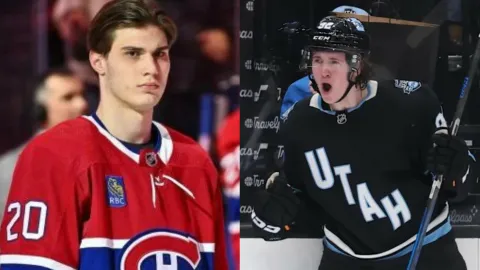 Juraj Slafkovský a Logan Cooley