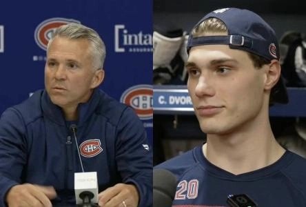 Martin St-Louis a Juraj Slafkovský