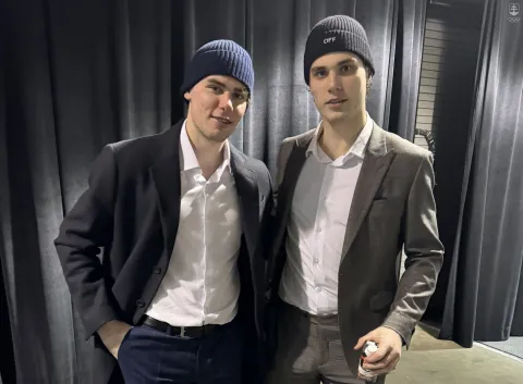 Šimon Nemec a Juraj Slafkovský