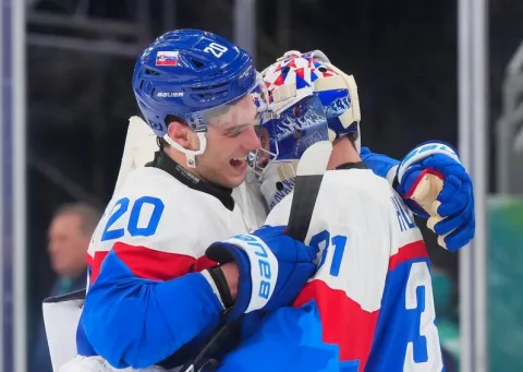 Juraj Slafkovský a Samuel Hlavaj