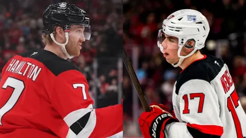 Dougie Hamilton a Šimon Nemec