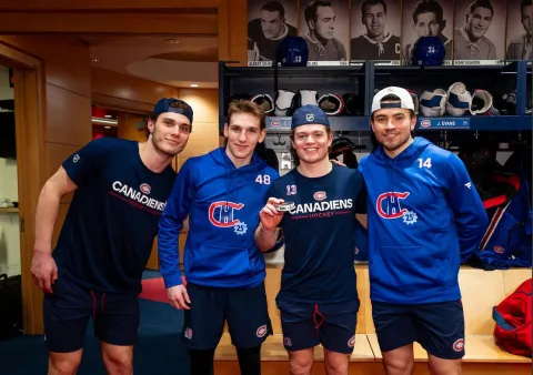 Slafkovský, Hutson, Caufield a Suzuki