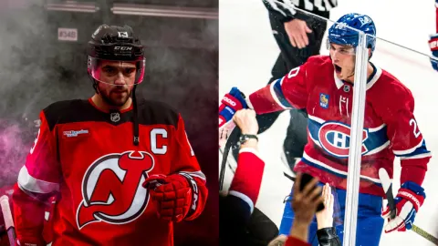 Nico Hischier a Juraj Slafkovský